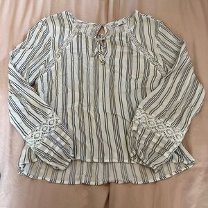 Hollister white striped top